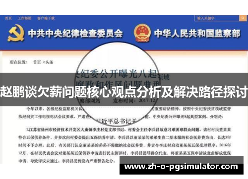 赵鹏谈欠薪问题核心观点分析及解决路径探讨